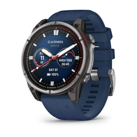 Garmin quatix® 8 – 47 mm (AMOLED, Sapphire Titanium, Captain Blue szilikon szíjjal)