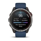 Garmin quatix® 8 – 47 mm (AMOLED, Sapphire Titanium, Captain Blue szilikon szíjjal)