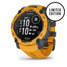   Garmin Instinct 3 Solar GPS Okosóra – 50 mm, Napelemes töltés (Napsárga / Sárgs- szürke szíjjal) 