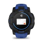 Garmin Instinct 3 GPS Okosóra – 45 mm, AMOLED Kijelző (Limited Edition – Fekete/Kék Tok, Fekete Szilikon Szíjjal)