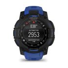 Garmin Instinct 3 GPS Okosóra – 45 mm, AMOLED Kijelző (Limited Edition – Fekete/Kék Tok, Fekete Szilikon Szíjjal)