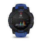 Garmin Instinct 3 GPS Okosóra – 45 mm, AMOLED Kijelző (Limited Edition – Fekete/Kék Tok, Fekete Szilikon Szíjjal)