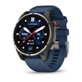   Garmin quatix® 8 Pro – 47 mm (AMOLED, Sapphire Titanium, Captain Blue szilikon szíjjal)