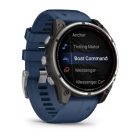 Garmin quatix® 8 Pro – 47 mm (AMOLED, Sapphire Titanium, Captain Blue szilikon szíjjal)