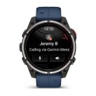 Garmin quatix® 8 Pro – 47 mm (AMOLED, Sapphire Titanium, Captain Blue szilikon szíjjal)