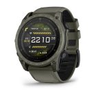 Garmin Tactix® 8 GPS Okosóra – 51 mm, AMOLED Sapphire, Titanium / Olívazöld Cerakote® Bevonattal (Fekete Szilikon Szíjjal)