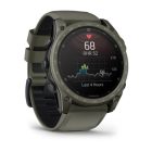 Garmin Tactix® 8 GPS Okosóra – 51 mm, AMOLED Sapphire, Titanium / Olívazöld Cerakote® Bevonattal (Fekete Szilikon Szíjjal)