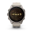 Garmin Fēnix® 9 GPS Okosóra – 43 mm, AMOLED Kijelző, Titánium Tok (Franciaszürke Szilikon Szíjjal)