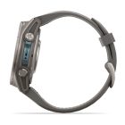 Garmin fenix 9 43mm AMOLED Titanium kavicsszürke szilikon szíjjal (ED)