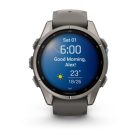 Garmin fenix 9 43mm AMOLED Titanium kavicsszürke szilikon szíjjal (ED)