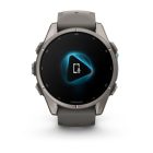 Garmin fenix 9 43mm AMOLED Titanium kavicsszürke szilikon szíjjal (ED)