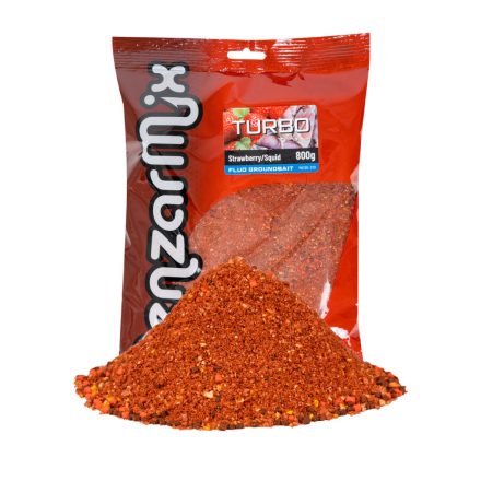 Benzar Fluo Turbo etetőanyag – eper-tintahal 800g