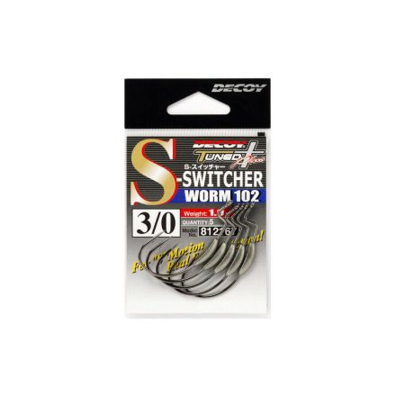 Decoy súlyozott offset horog Worm 102 S-swicher #2/0 0,5g
