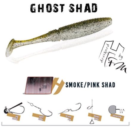 Herakles Ghost Shad 3"/ 76mm – Smoke pink shad