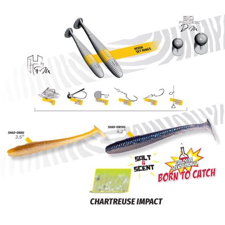Herakles Shad-Ow 2.75"/ 70mm – Chartreuse impact