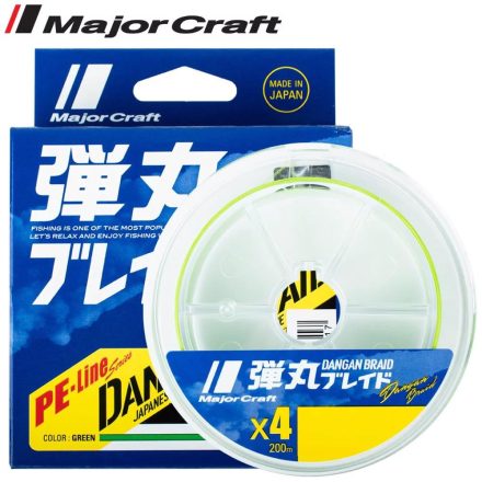 Major Craft Dangan Braid X4 150m 0,185mm- PE1.2 fonott zsinór