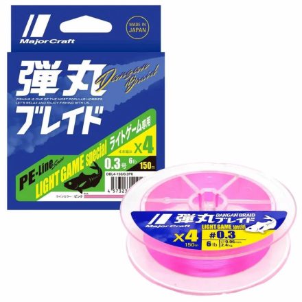 Major Craft Dangan Braid X4 Light Game 150m 0,07mm -PE0.4 fonott zsinór