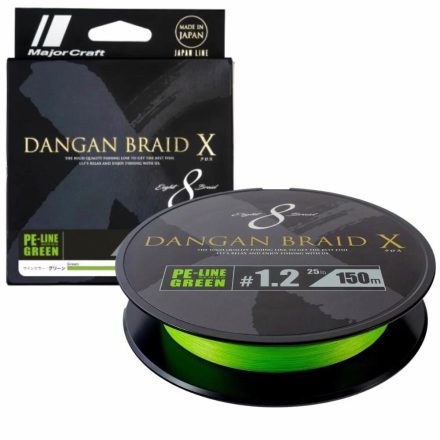 Major Craft Dangan Braid X 8X 150m 0,148mm- PE0.8 fonott zsinór