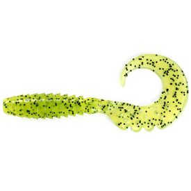   Fishup Fancy Grub 2,5"/ 64mm –  #055 - CHARTREUSE/BLACK