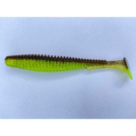 Fishup U- Shad 4"  #203 - Green pumpkin/flo chartreuse