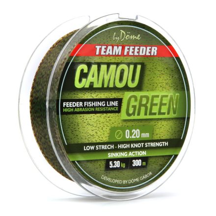 By Döme Team Feeder Camou Green 300m 0.20mm monofil zsinór