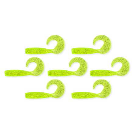 Nevis Twister 6cm – fluo zöld flitter
