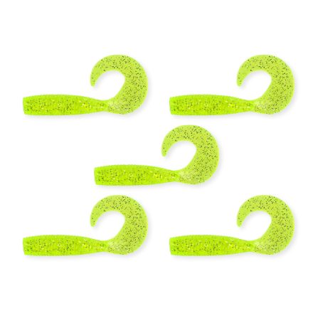 Nevis Twister 7,5cm – fluo zöld flitter