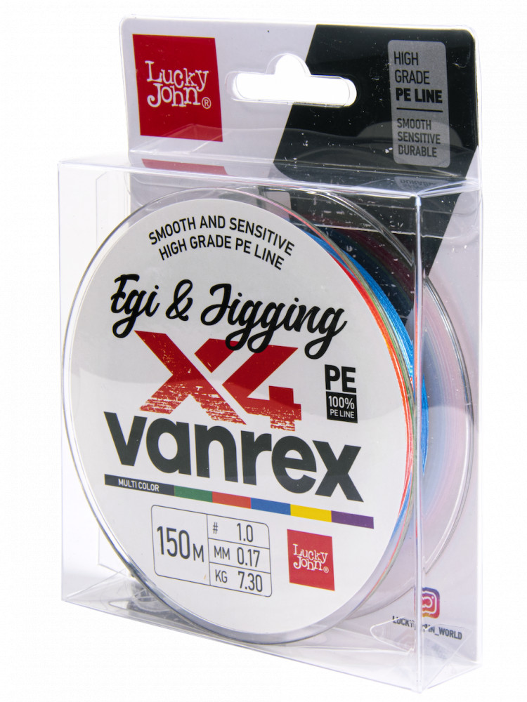 LUCKY JOHN Vanrex 4x Egi&jigging multicolor #0.6 0,12mm 150m