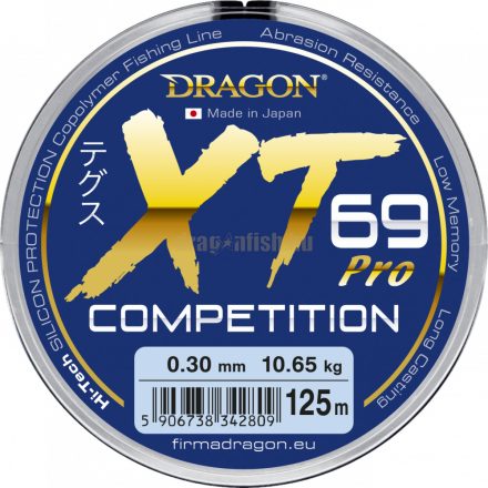 DRAGON xt69 pro competition horgász zsinór 125m méret:0.12mm