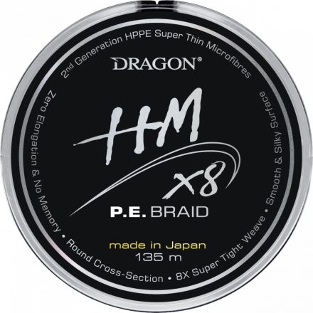Dragon HM X8 135m 0,12mm fonott zsinór - fluo narancs