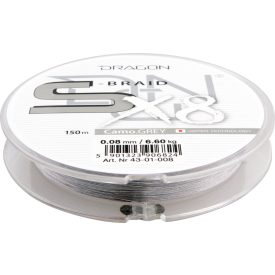 Dragon S-Braid X8 150m 0,12mm fonott zsinór – szürke