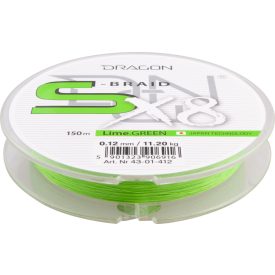 Dragon S-Braid X8 150m 0,08mm fonott zsinór – zöld