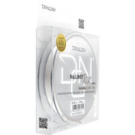 Dragon No Limit 8X-Braid 150m 0,12mm fonott zsinór – fehér