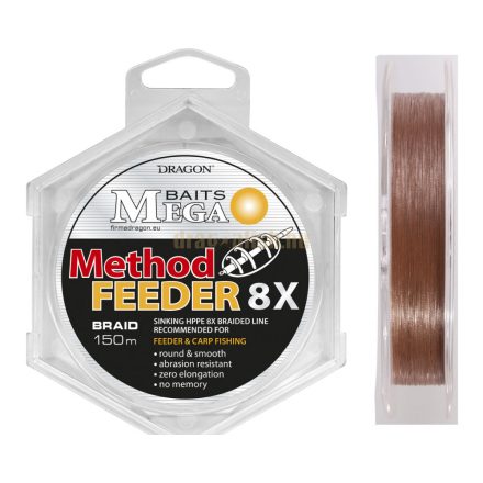 Megabaits Method Feeder 8x Sinking 150m 0,08mm fonott zsinór