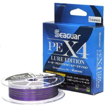 Seaguar PE X4 Lure Edition 150m 0,074mm- PE0.2 fonott zsinór