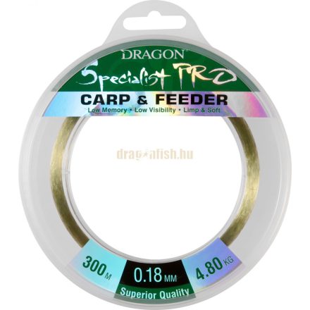 Dragon Specialist Pro Carp & Feeder 300m 0,18mm monofil zsinór